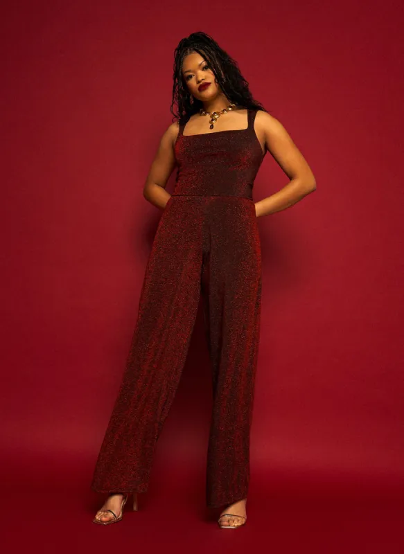 Carol Shimmer Wide Leg Jumpsuit sold by Rebdolls