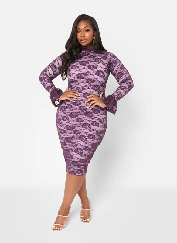 Faith Lace Midi Dress sold by Rebdolls