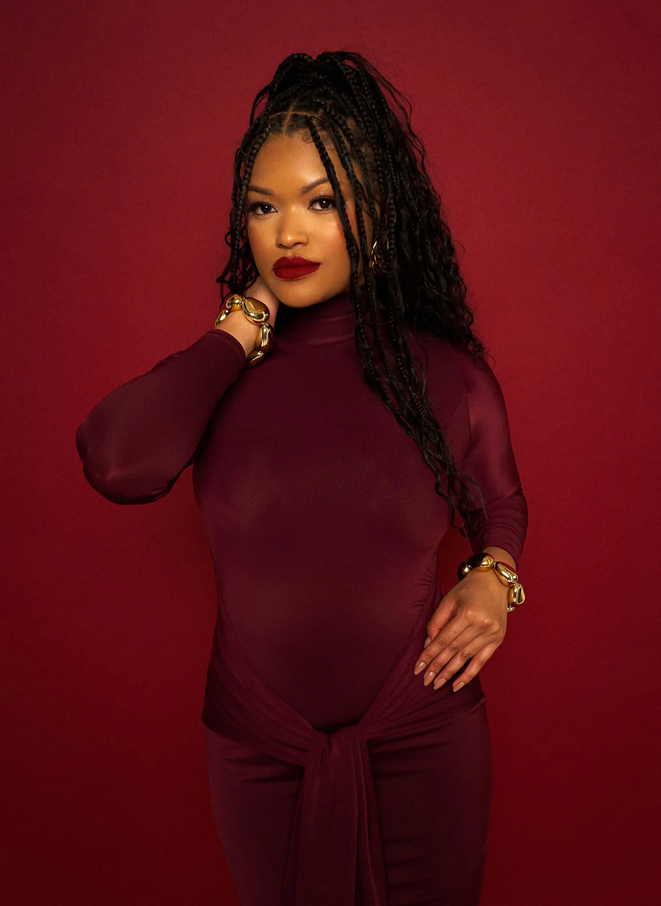 Mary Draped Tie Bodycon Maxi Dress sold by Rebdolls product image thumbnail 5