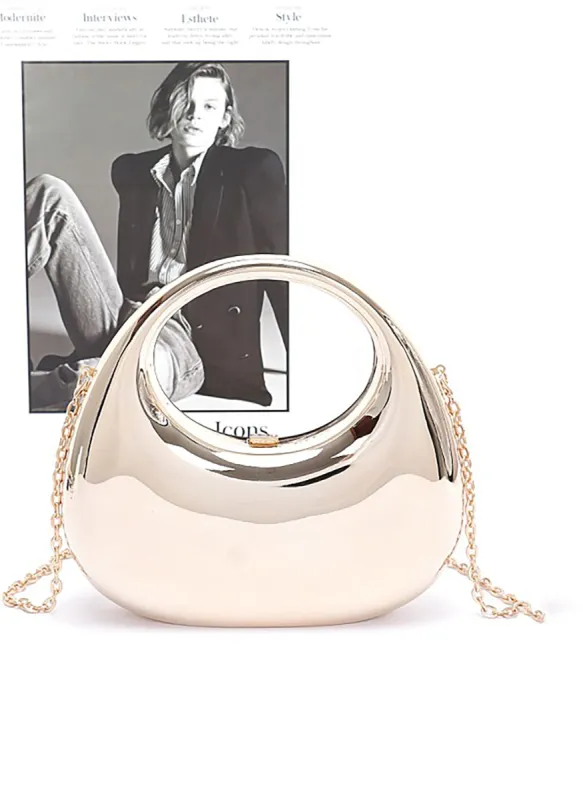 Polished Molded Top Handle Clutch sold by Rebdolls