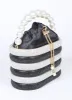 Faux Pearl Handle Rhinestone Statement Bucket Clutch sold by Rebdolls