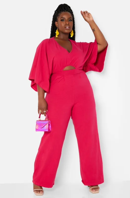 Well Wishes Kimono Sleeve Wide Leg Jumpsuit sold by Rebdolls