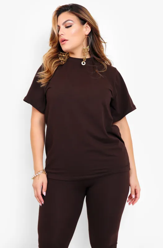 Essential Longline Top - Brown sold by Rebdolls