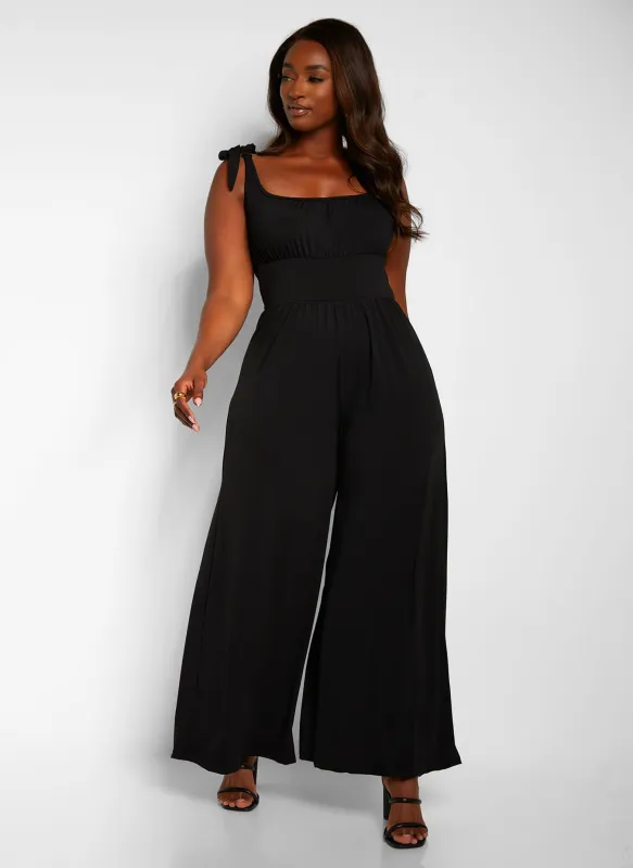 Sonia Tie Strap Wide Leg Jumpsuit sold by Rebdolls