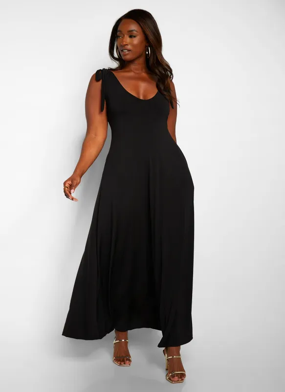 All You Need Maxi Skater Dress W. Pockets - Black sold by Rebdolls