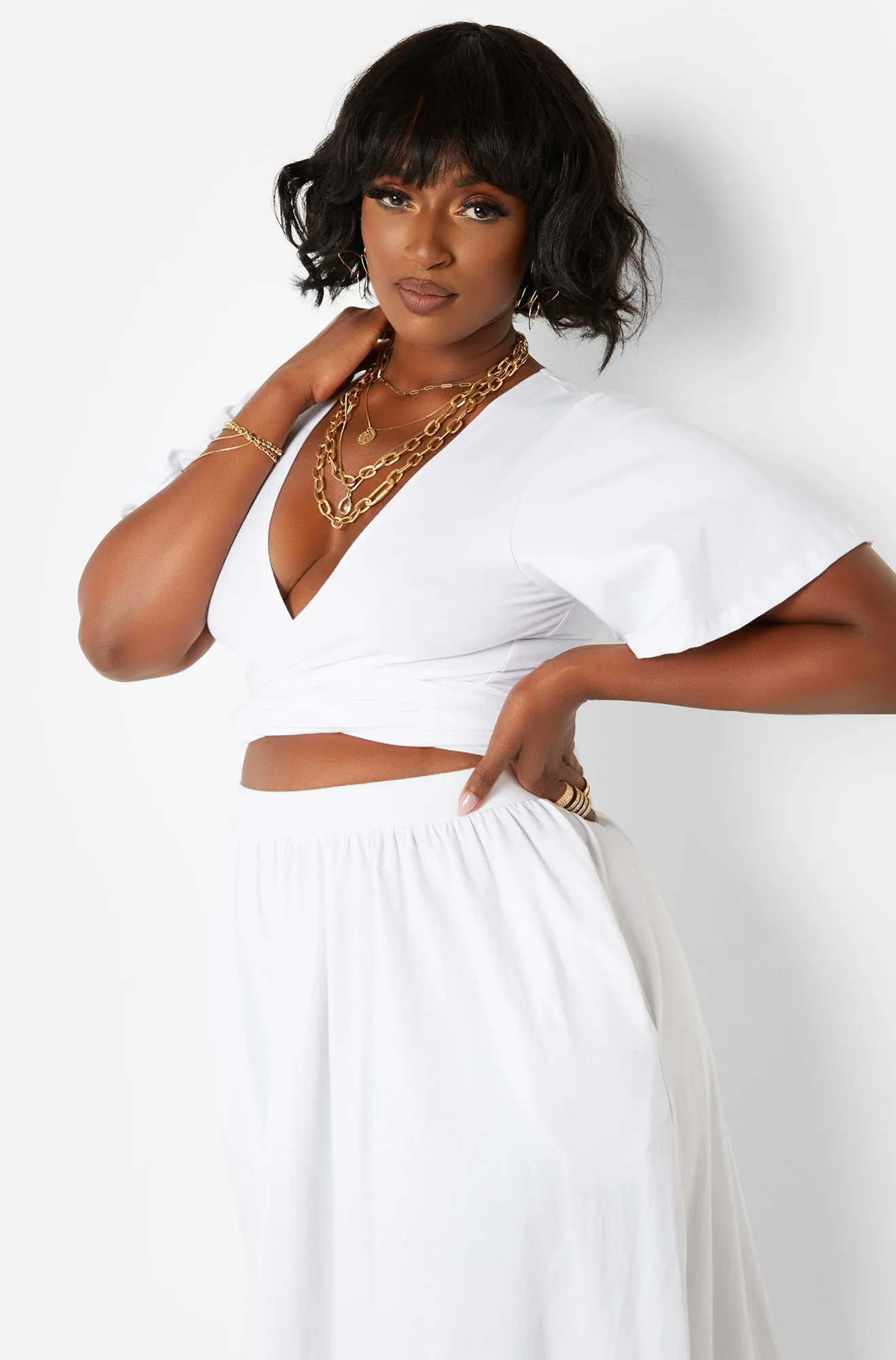 Big Risk Wrap Around Kimono Crop Top sold by Rebdolls