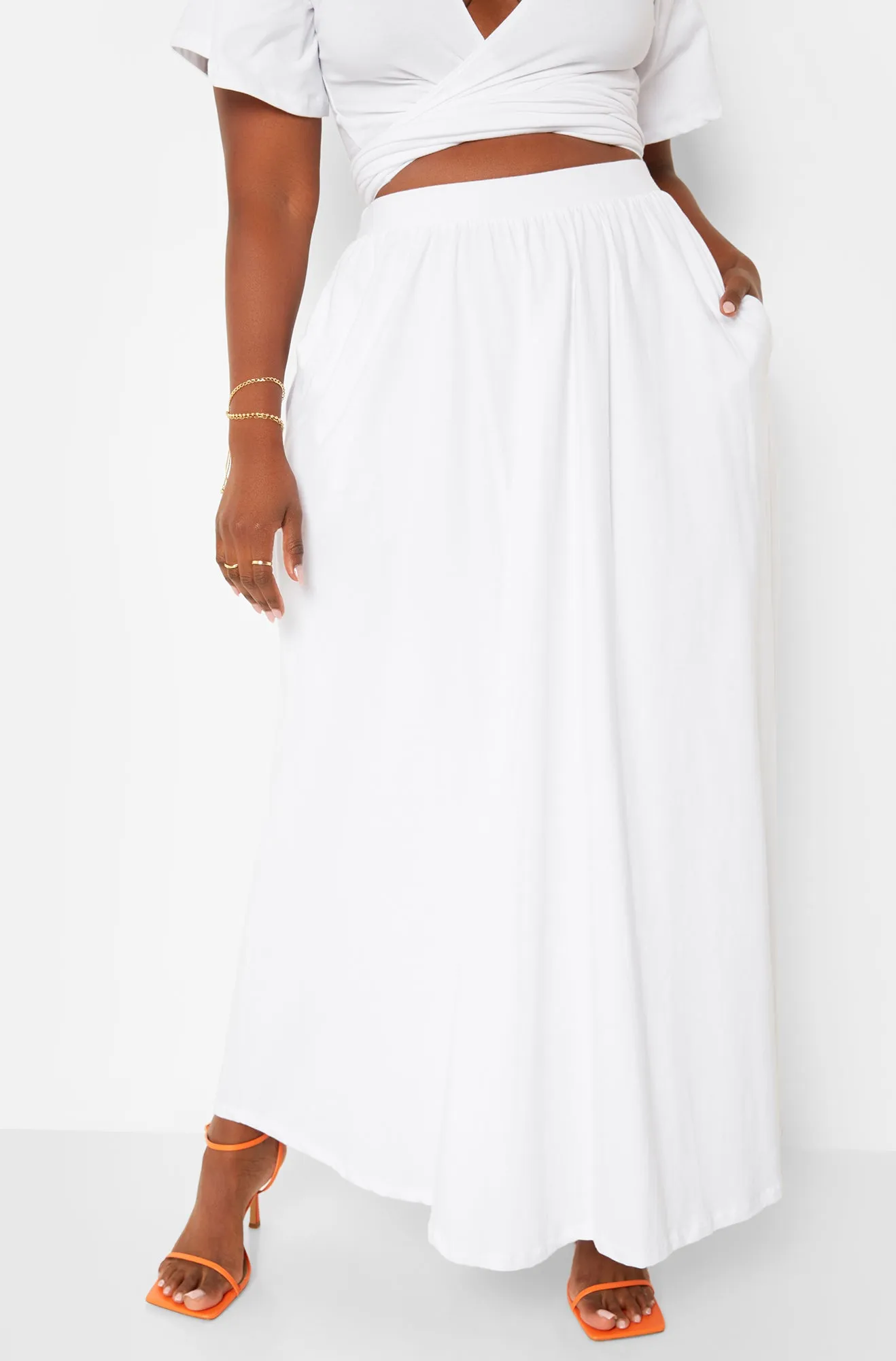 Big Risk Skater Maxi Skirt w. Pockets - White sold by Rebdolls product image thumbnail 2
