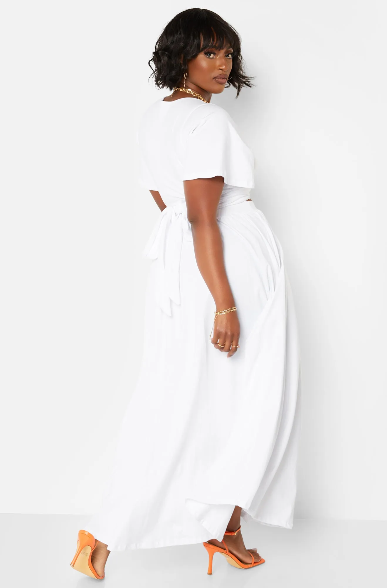 Big Risk Skater Maxi Skirt w. Pockets - White sold by Rebdolls product image thumbnail 5