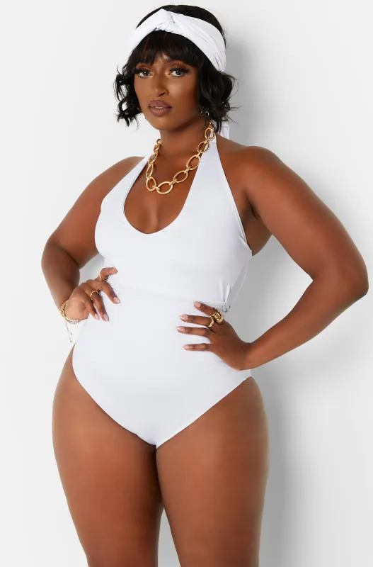 Down The Road Wrap Around V-Neck Swimsuit w. Turban sold by Rebdolls