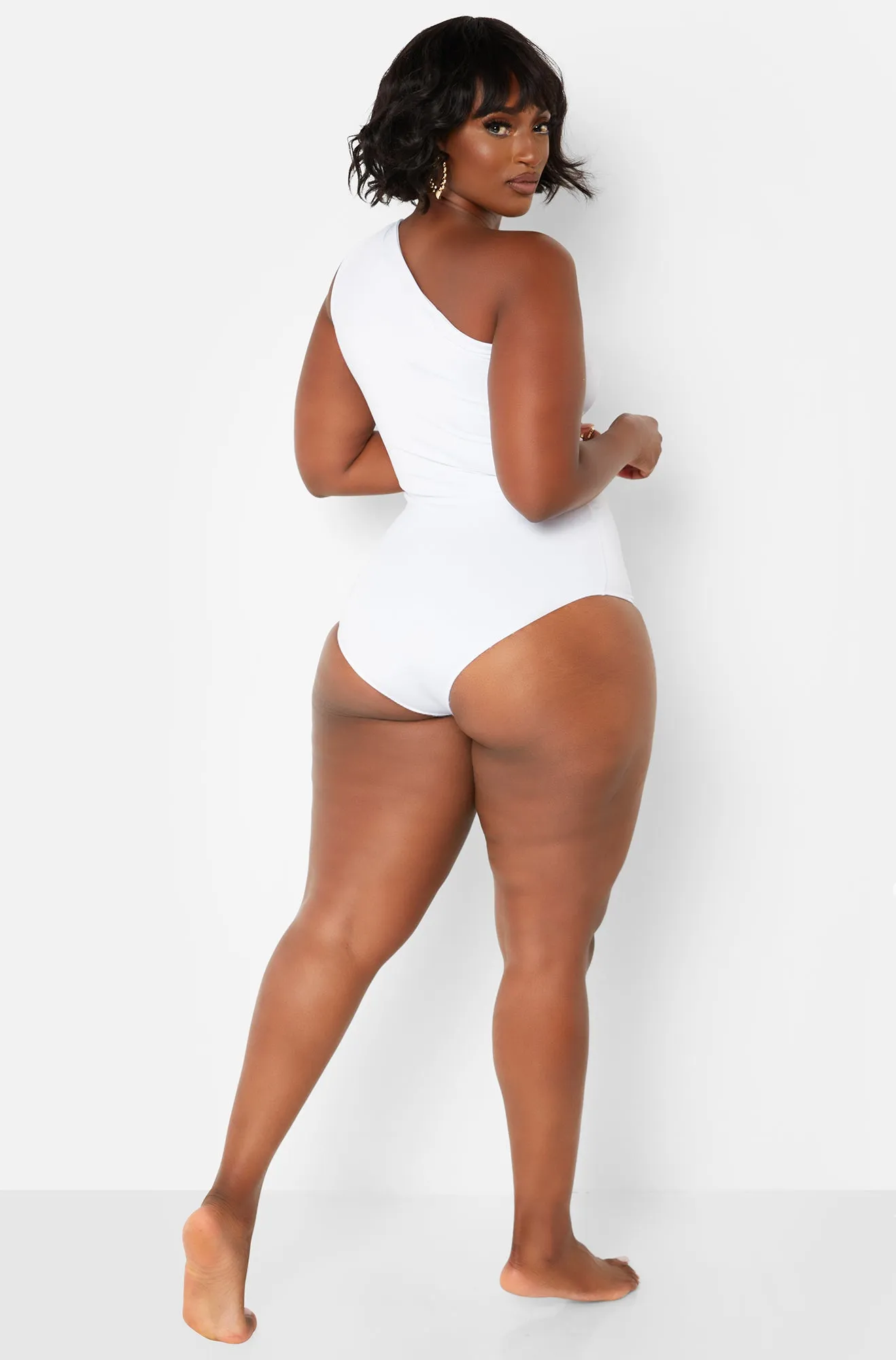 Honey Cut Out One Shoulder Swimsuit - White sold by Rebdolls product image thumbnail 5