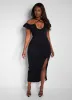 Got His Attention Ruched Bodycon Midi Dress - Black sold by Rebdolls