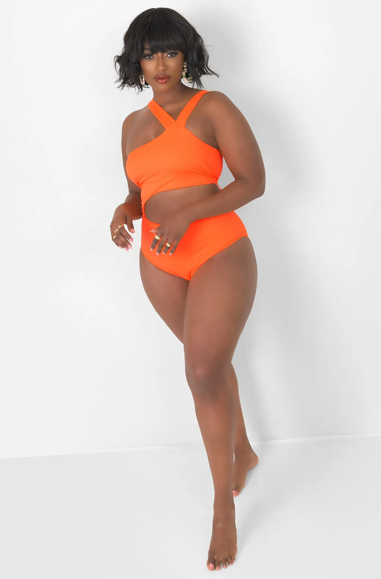 Golden Hour Cut Out Waist One Piece Swimsuit sold by Rebdolls product image thumbnail 2