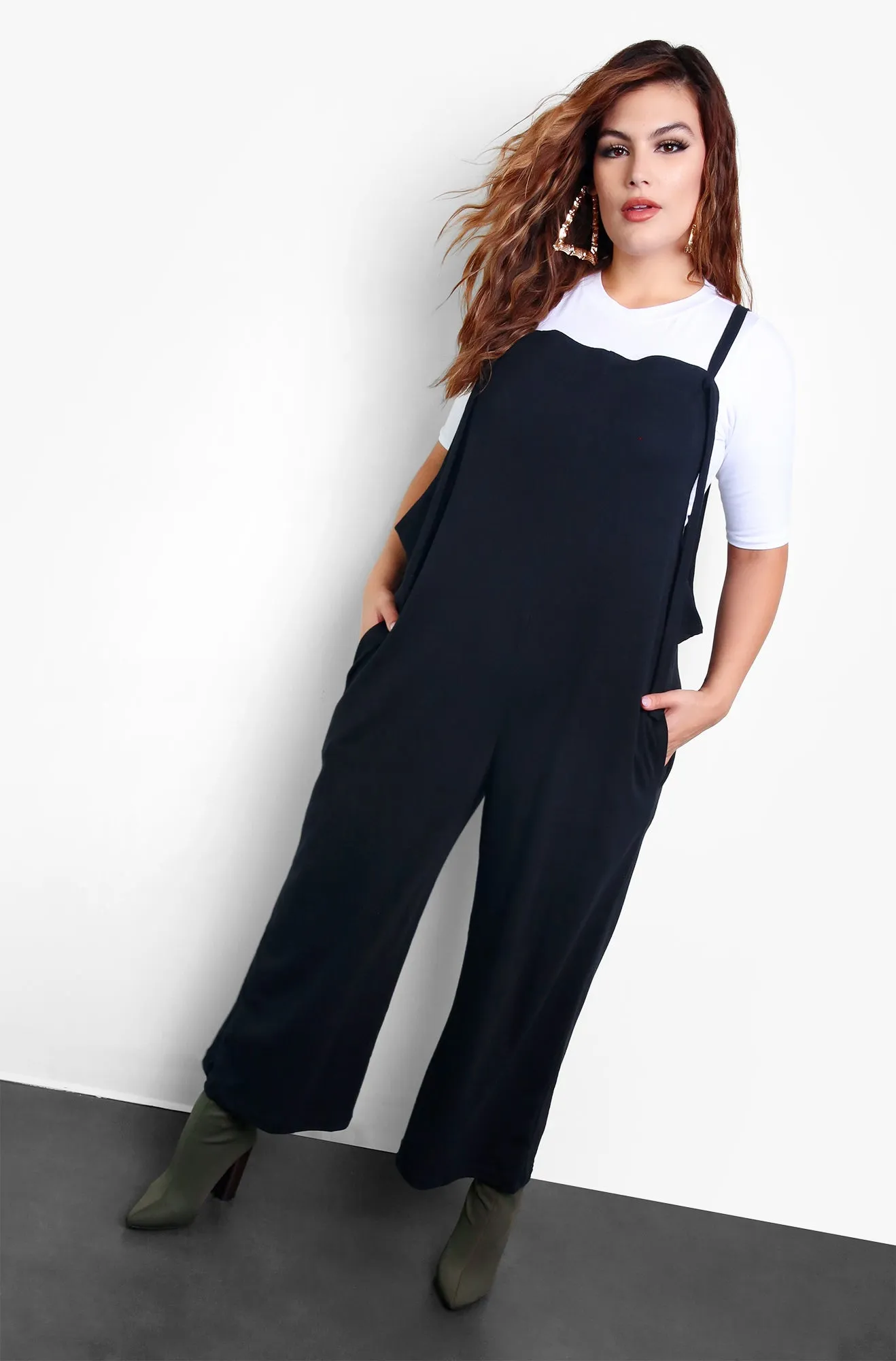 All Talk Overall Style Cropped Jumper - Black sold by Rebdolls product image thumbnail 3