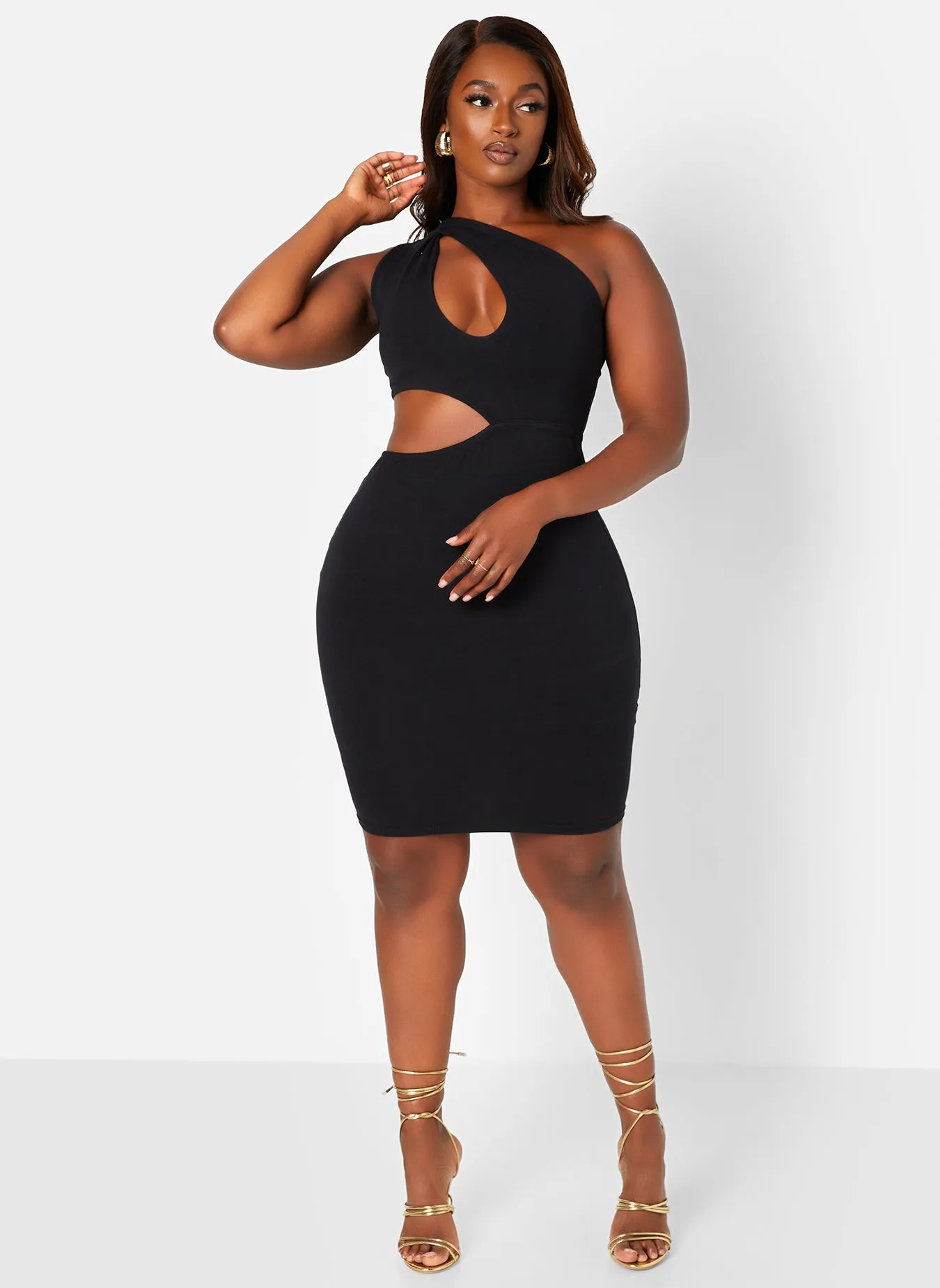 Talk About It Keyhole Bodycon Mini Dress - Black sold by Rebdolls product image thumbnail 4