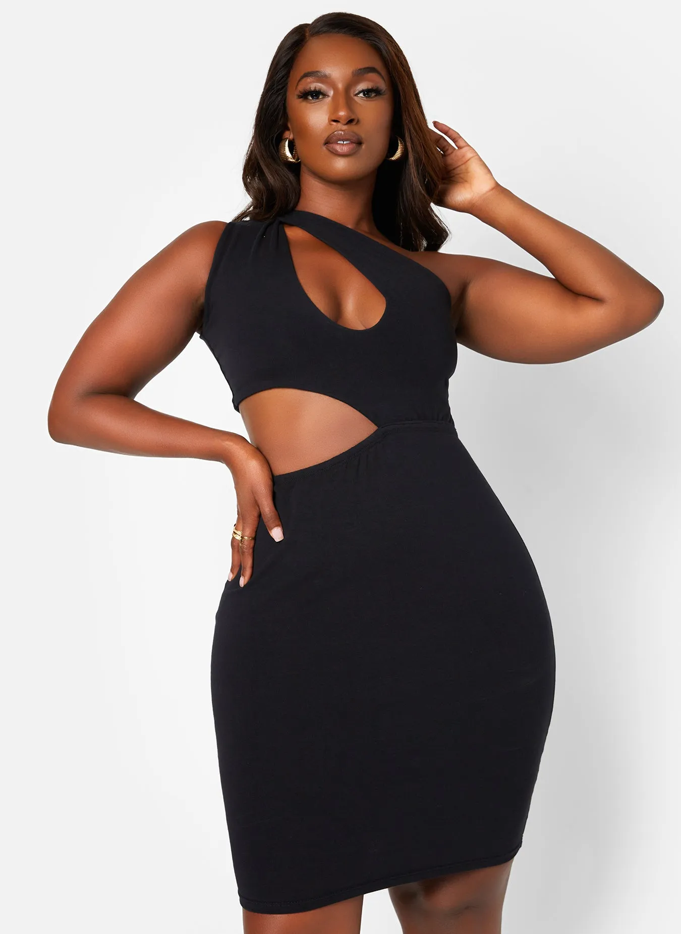 Talk About It Keyhole Bodycon Mini Dress - Black sold by Rebdolls