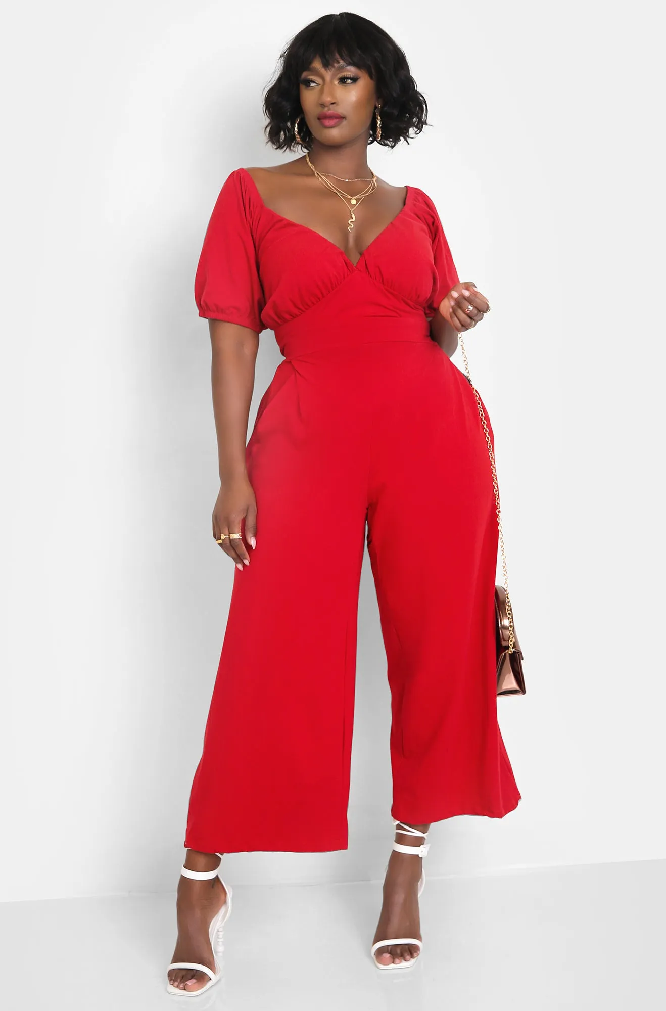 Hiding Something Peasant Top Wide Leg Jumpsuits w. Pockets sold by Rebdolls product image thumbnail 2