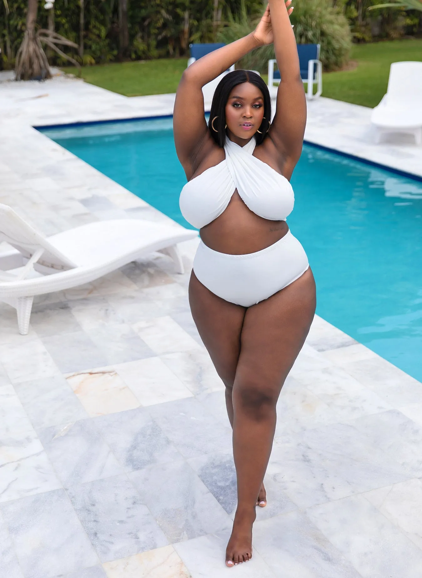 Island Babe Full Coverage Swim Bottom - White sold by Rebdolls product image thumbnail 2
