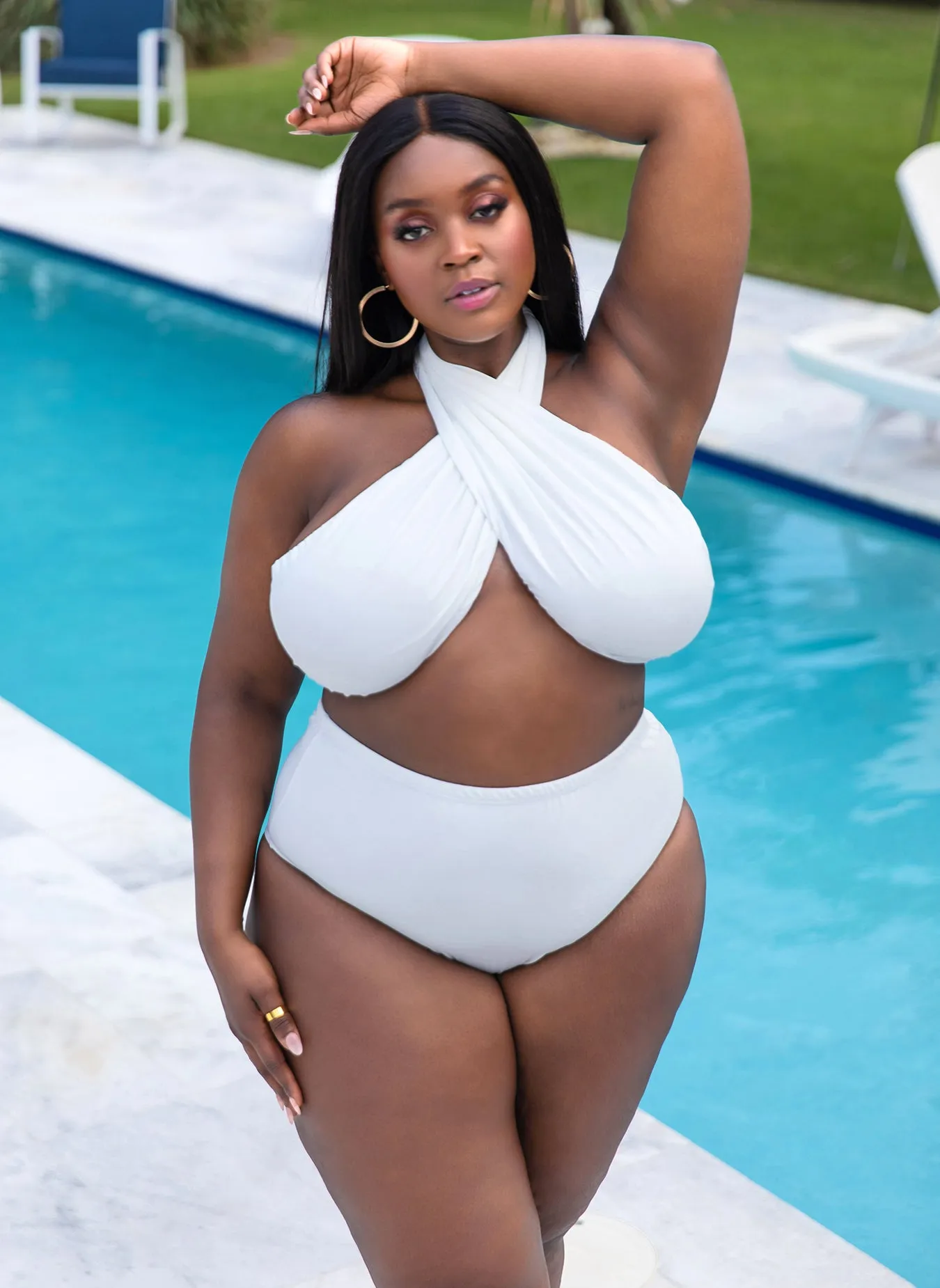 Island Babe Full Coverage Swim Bottom - White sold by Rebdolls product image thumbnail 3