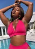 Essential Full Coverage Halter Swim Top - Fuchsia sold by Rebdolls