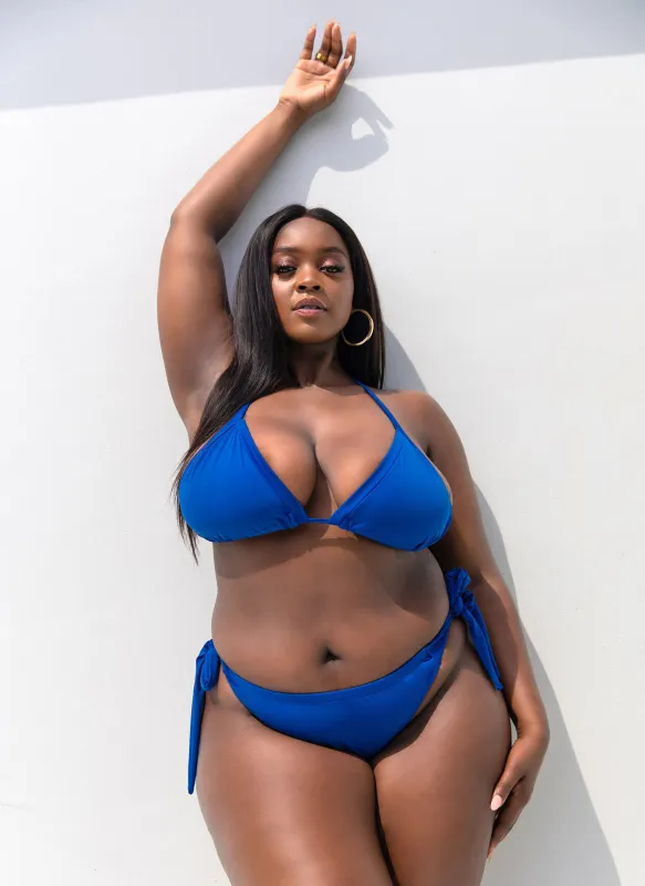 Essential Side Tie Bikini Swim Bottom - Royal Blue sold by Rebdolls