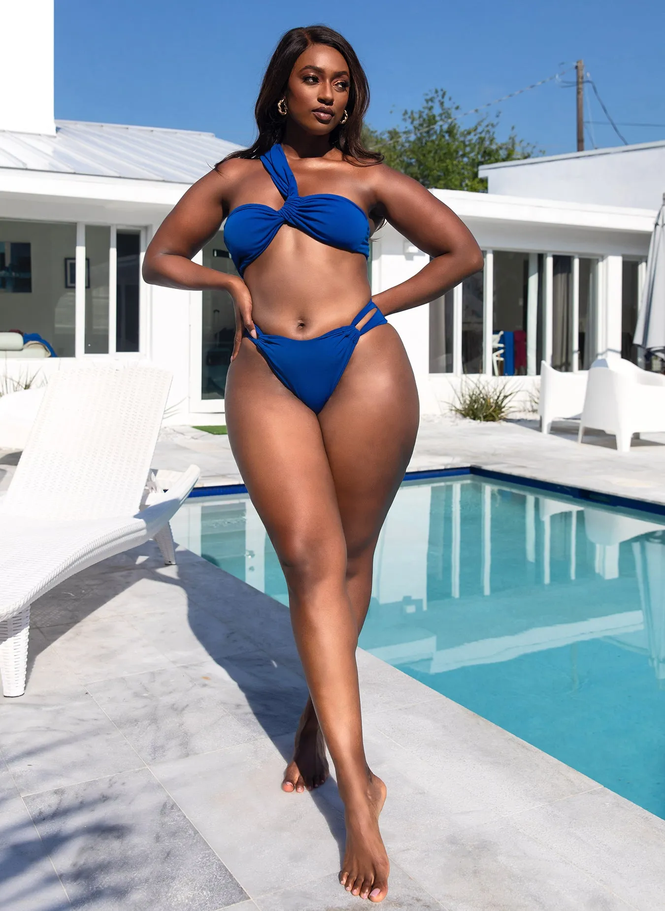 Nixie One Shoulder Swim Top - Royal Blue sold by Rebdolls product image thumbnail 2