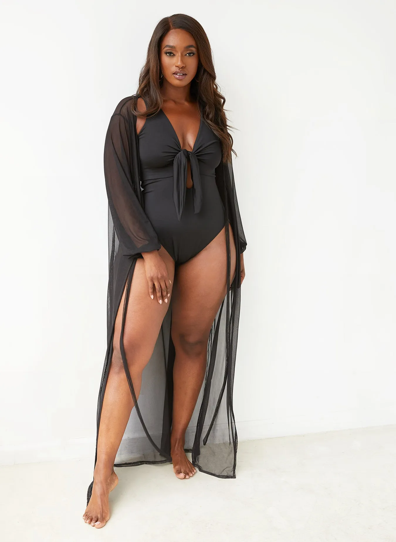 Sophia Long Sleeve Sheer Swim Cover-Up sold by Rebdolls product image thumbnail 4