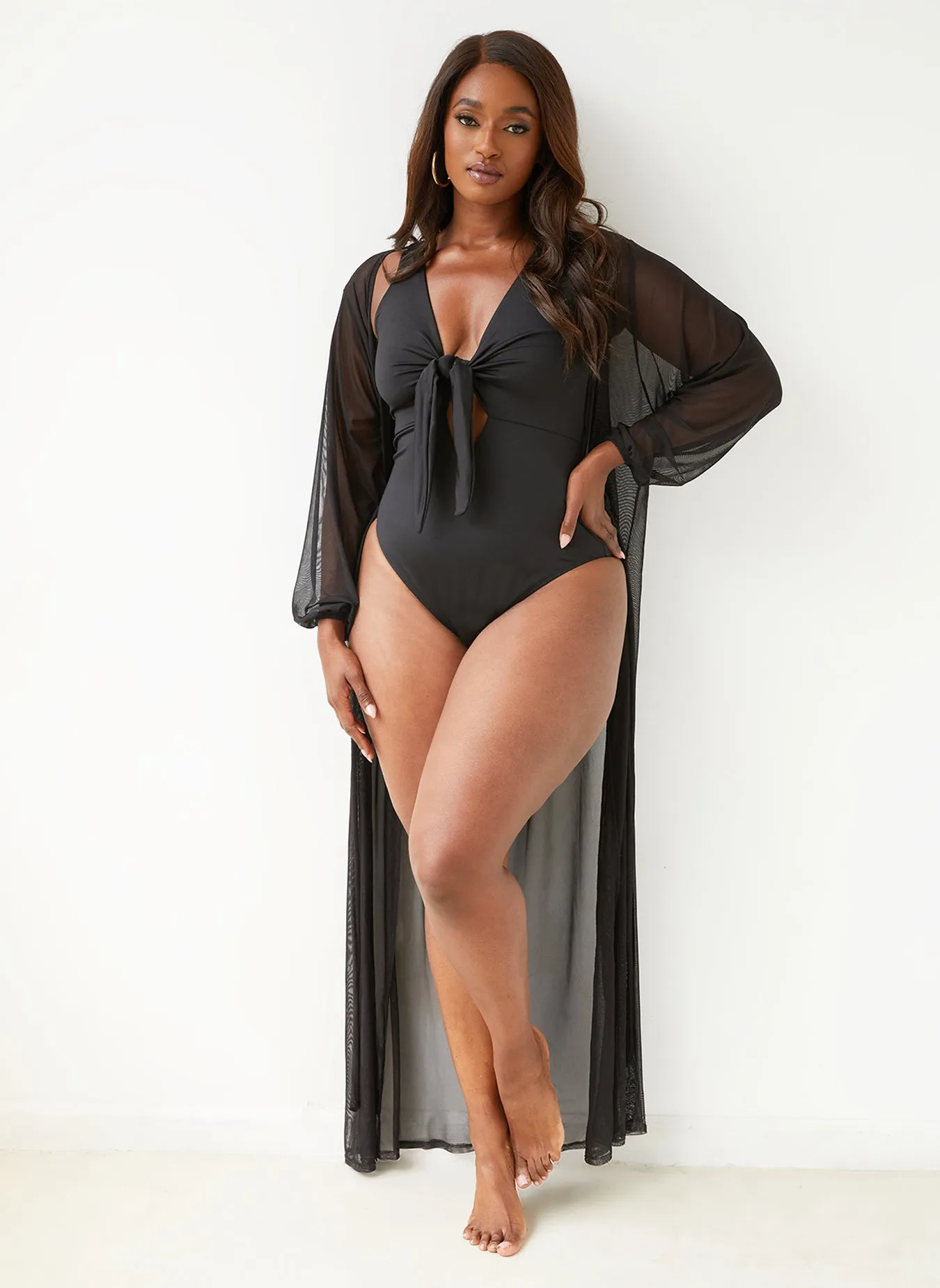 Sophia Long Sleeve Sheer Swim Cover-Up sold by Rebdolls product image thumbnail 2