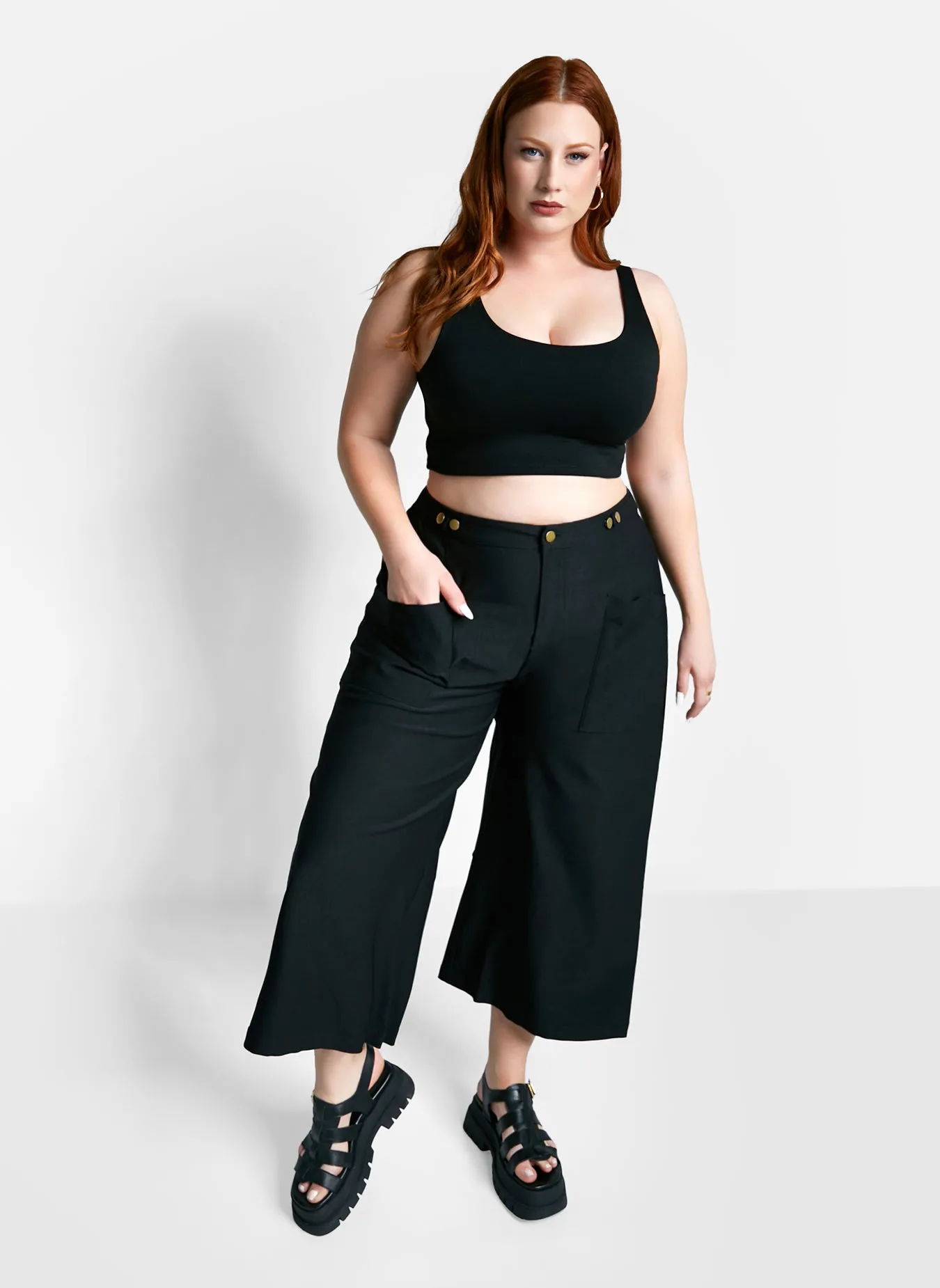 Essential Tank Crop Top - Black sold by Rebdolls product image thumbnail 2