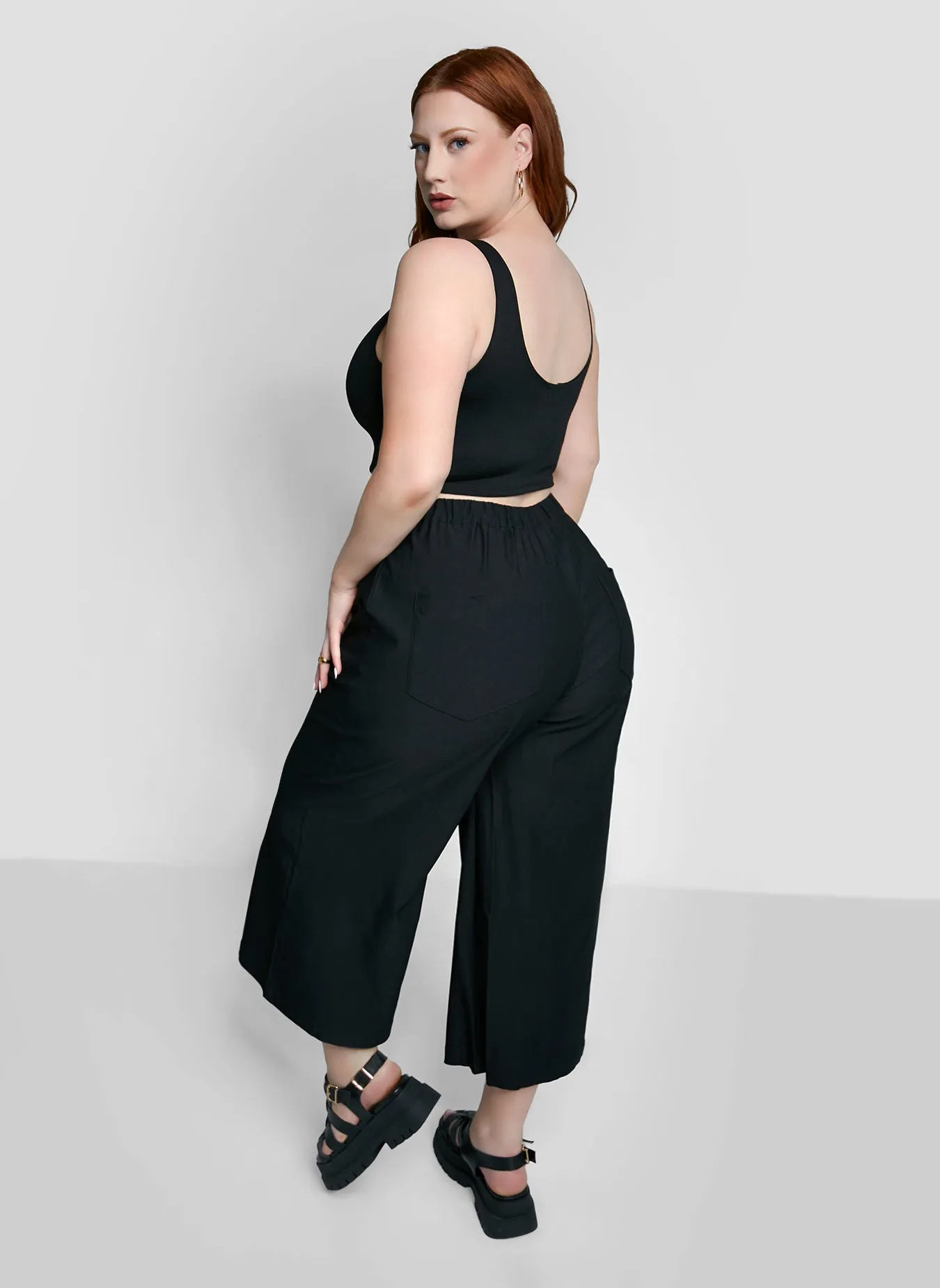 Essential Tank Crop Top - Black sold by Rebdolls product image thumbnail 3