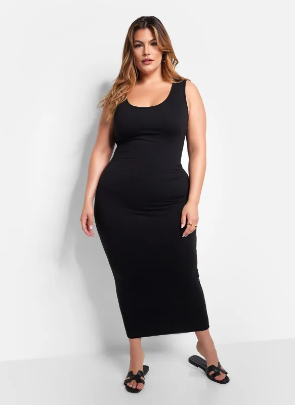Essential Tank Maxi Bodycon Dress - Black sold by Rebdolls