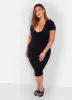 Essential Scoop Neck Midi Bodycon Dress - Black sold by Rebdolls