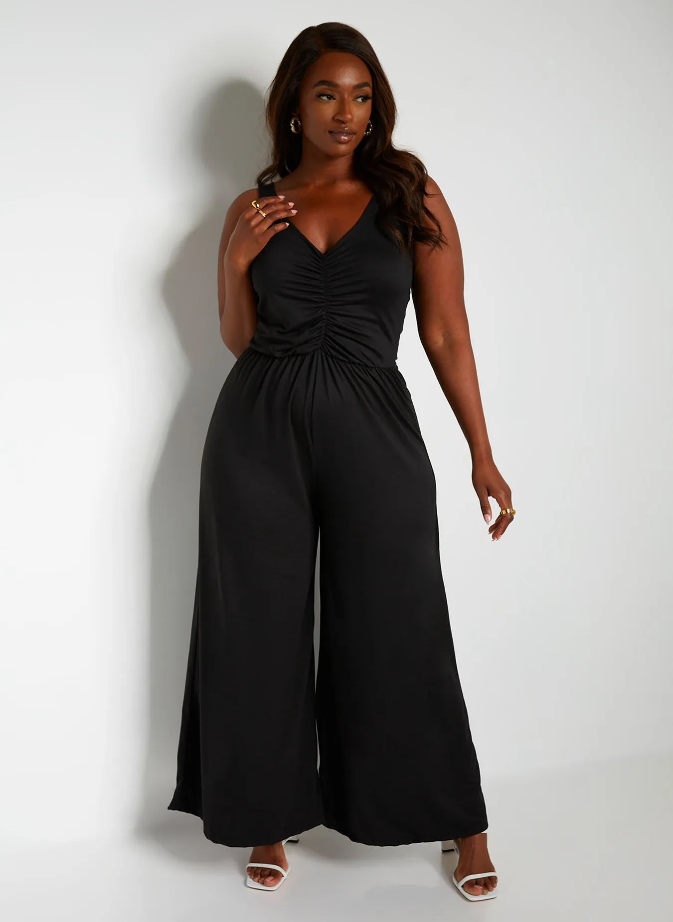 Long Walk Ruched Wide Leg Jumpsuit sold by Rebdolls product image thumbnail 4