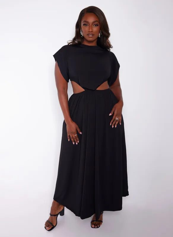 Sydney Cut Out Maxi A Line Dress - Black sold by Rebdolls