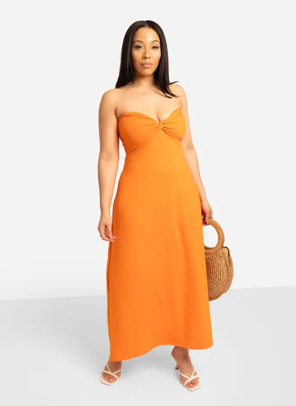 Lily Sweetheart Neckline A-Line Midi Dress sold by Rebdolls