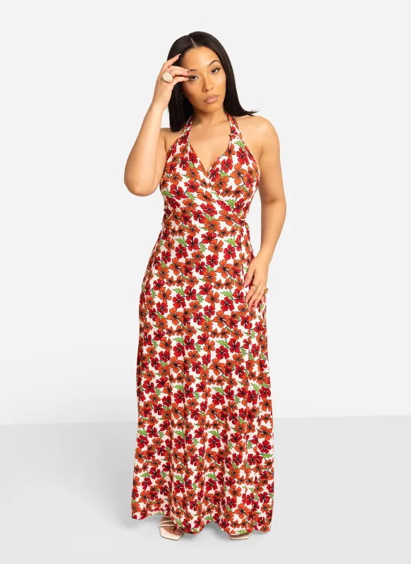 Marian Floral Wrap Maxi Dress sold by Rebdolls