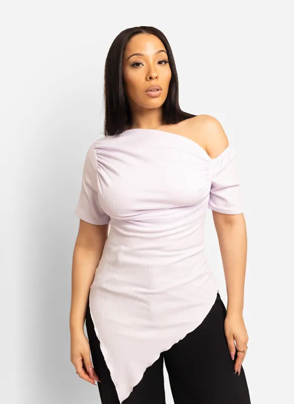Emma Ruched Asymmetrical Top sold by Rebdolls