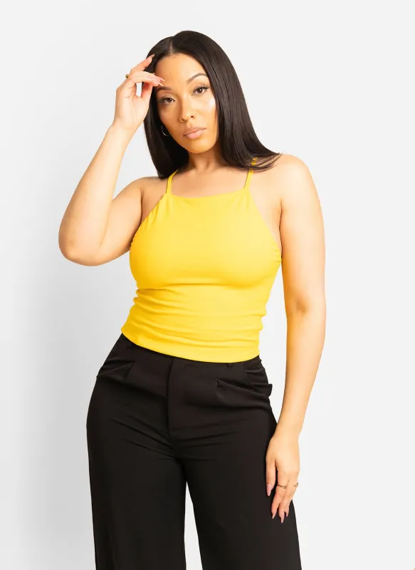 Essential High Neck Cotton Top - Mustard sold by Rebdolls