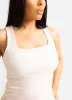 Essential Ribbed Squared Neck Tank - White sold by Rebdolls