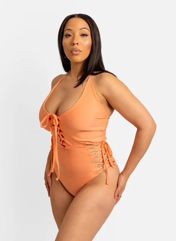 Sitting Pretty Caged Swimsuit sold by Rebdolls