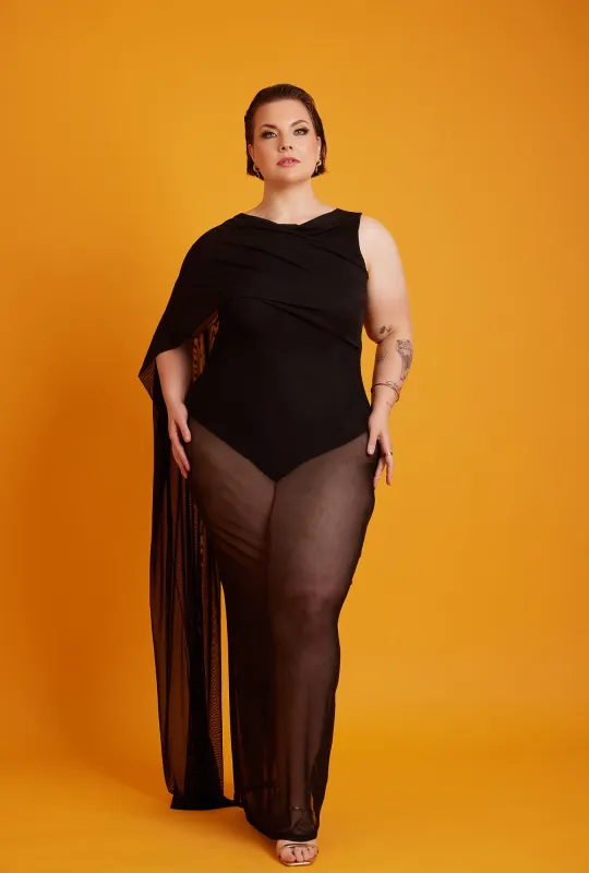 Sharon Mesh Bodycon Maxi Dress w. Bodysuit sold by Rebdolls