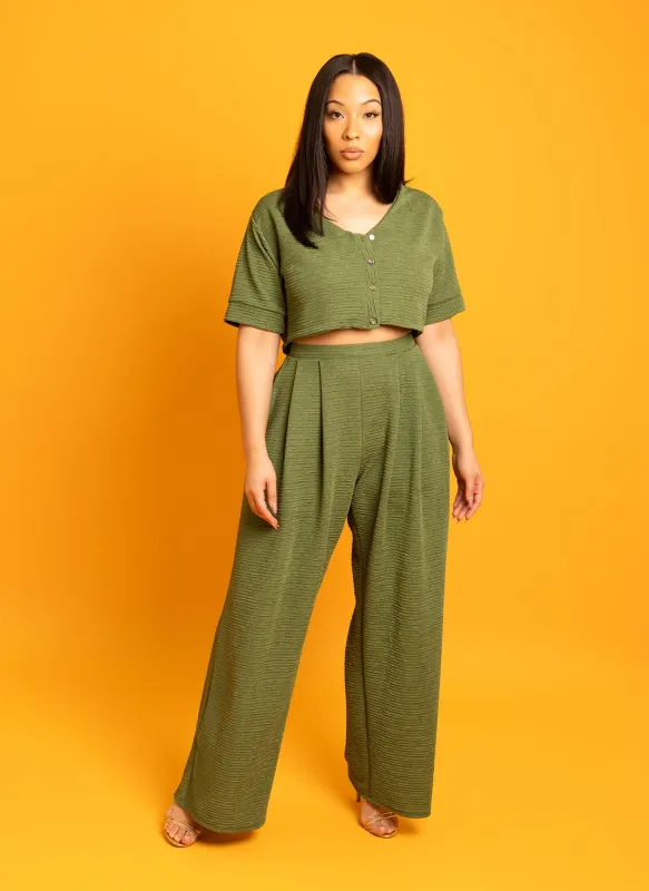 Tina Pleated Wide Leg Pants sold by Rebdolls