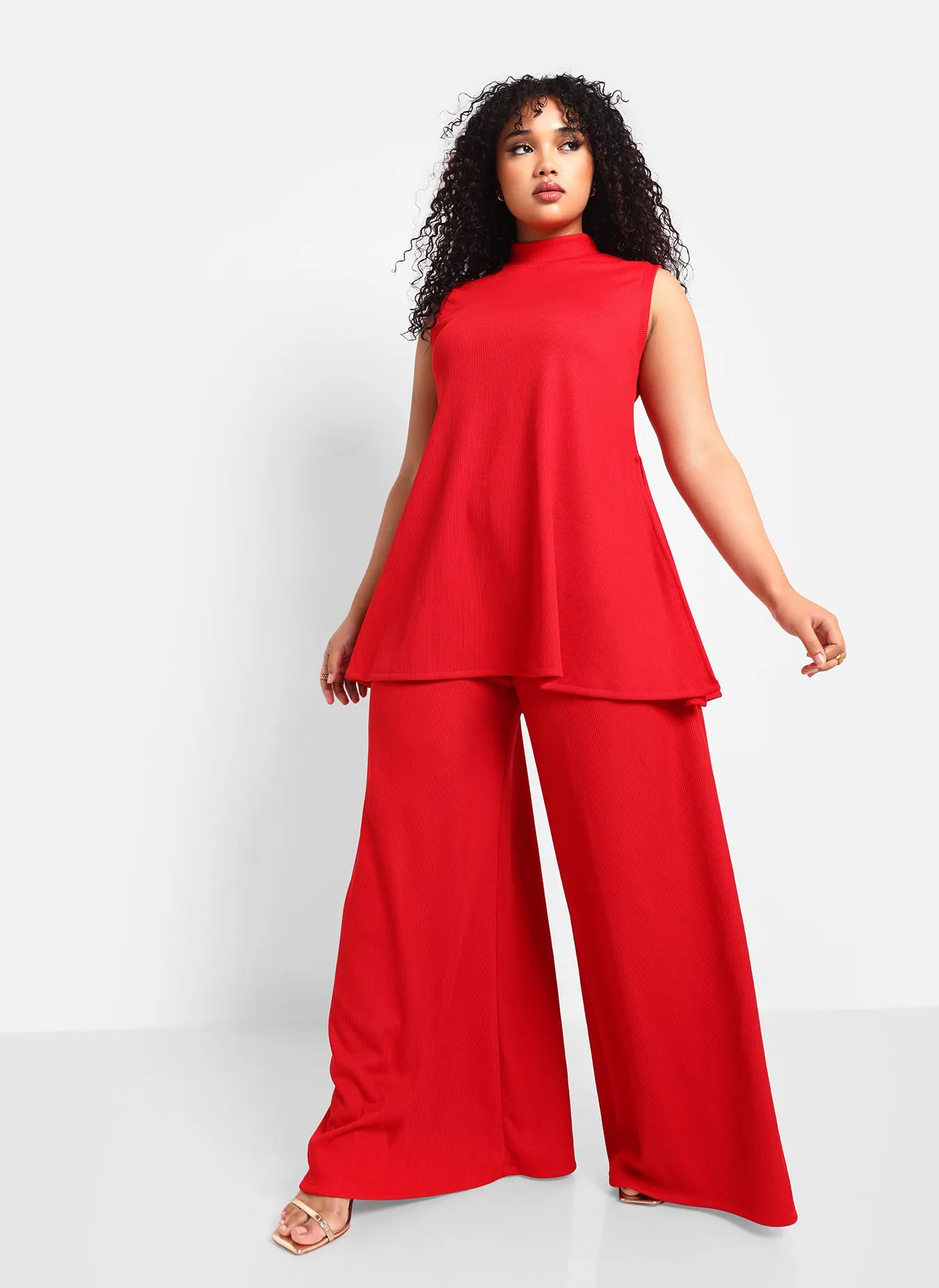 Shayla Ribbed Double Slit Sleeveless Top sold by Rebdolls product image thumbnail 2