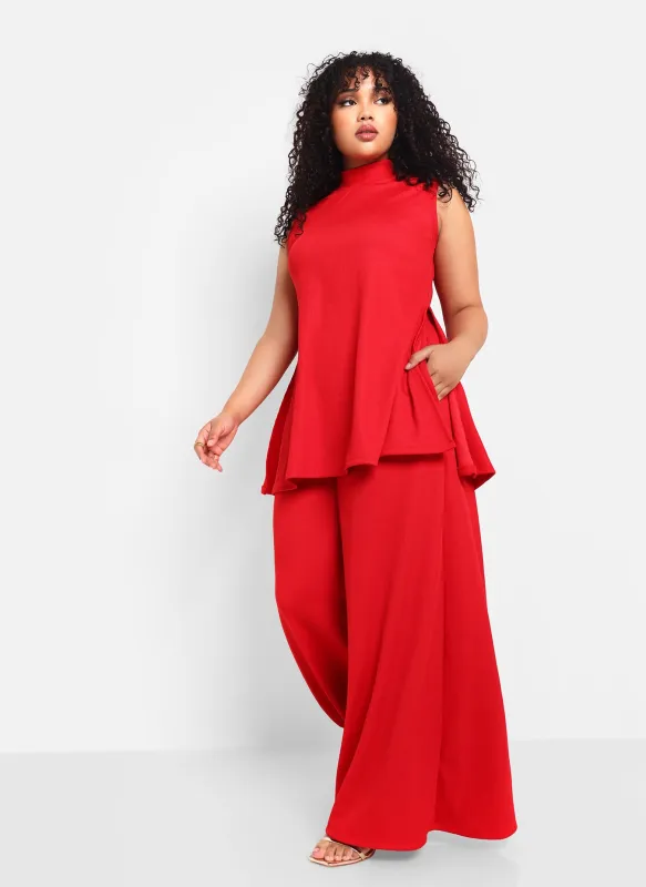 Shayla Ribbed Wide Leg Pants W. Pockets sold by Rebdolls