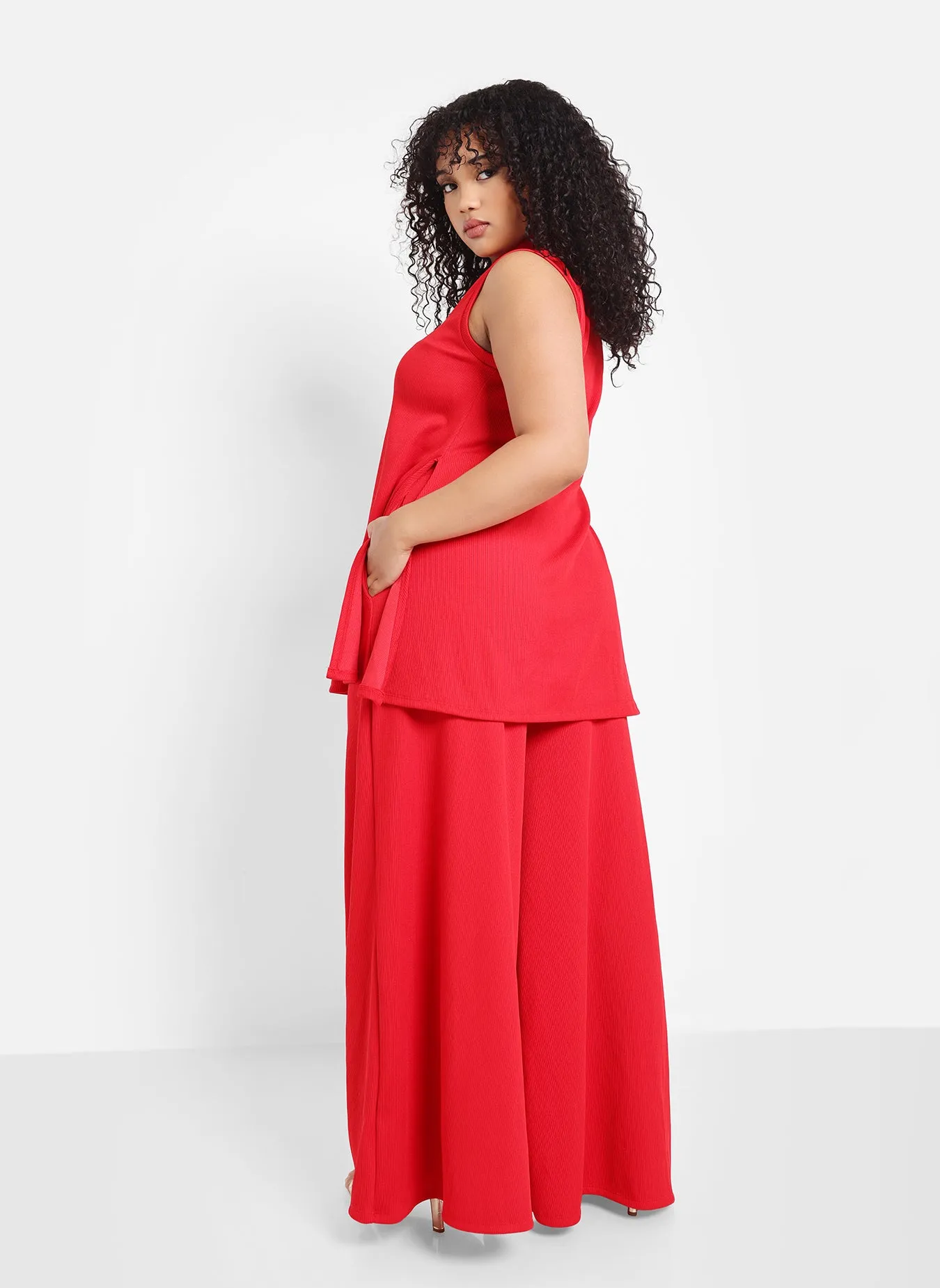 Shayla Ribbed Wide Leg Pants W. Pockets sold by Rebdolls product image thumbnail 5