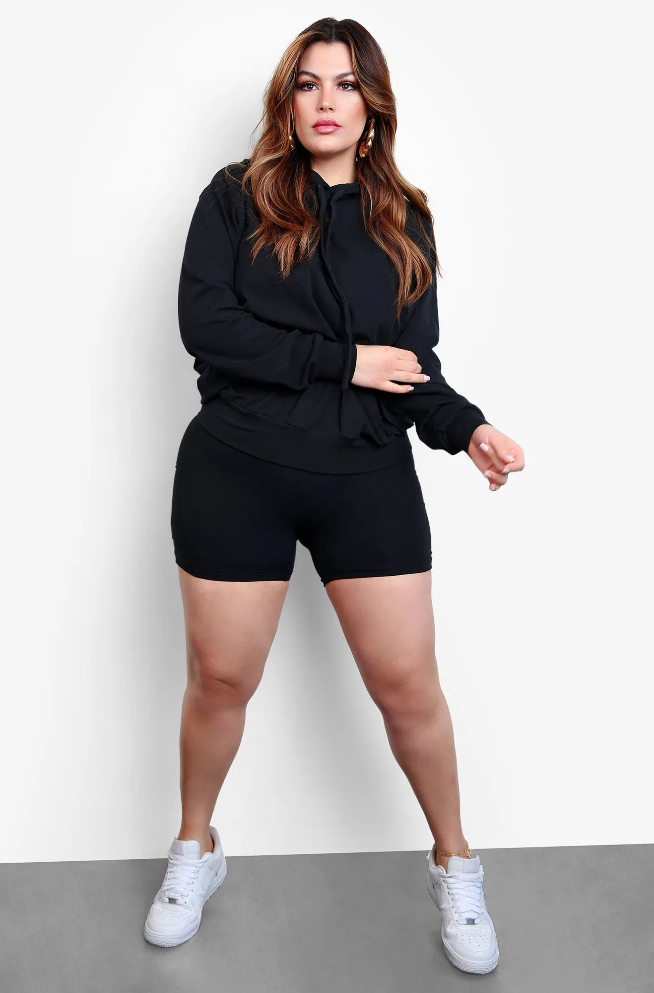 Sport Mode Hooded Sweatshirt & Shorts Set sold by Rebdolls product image thumbnail 2