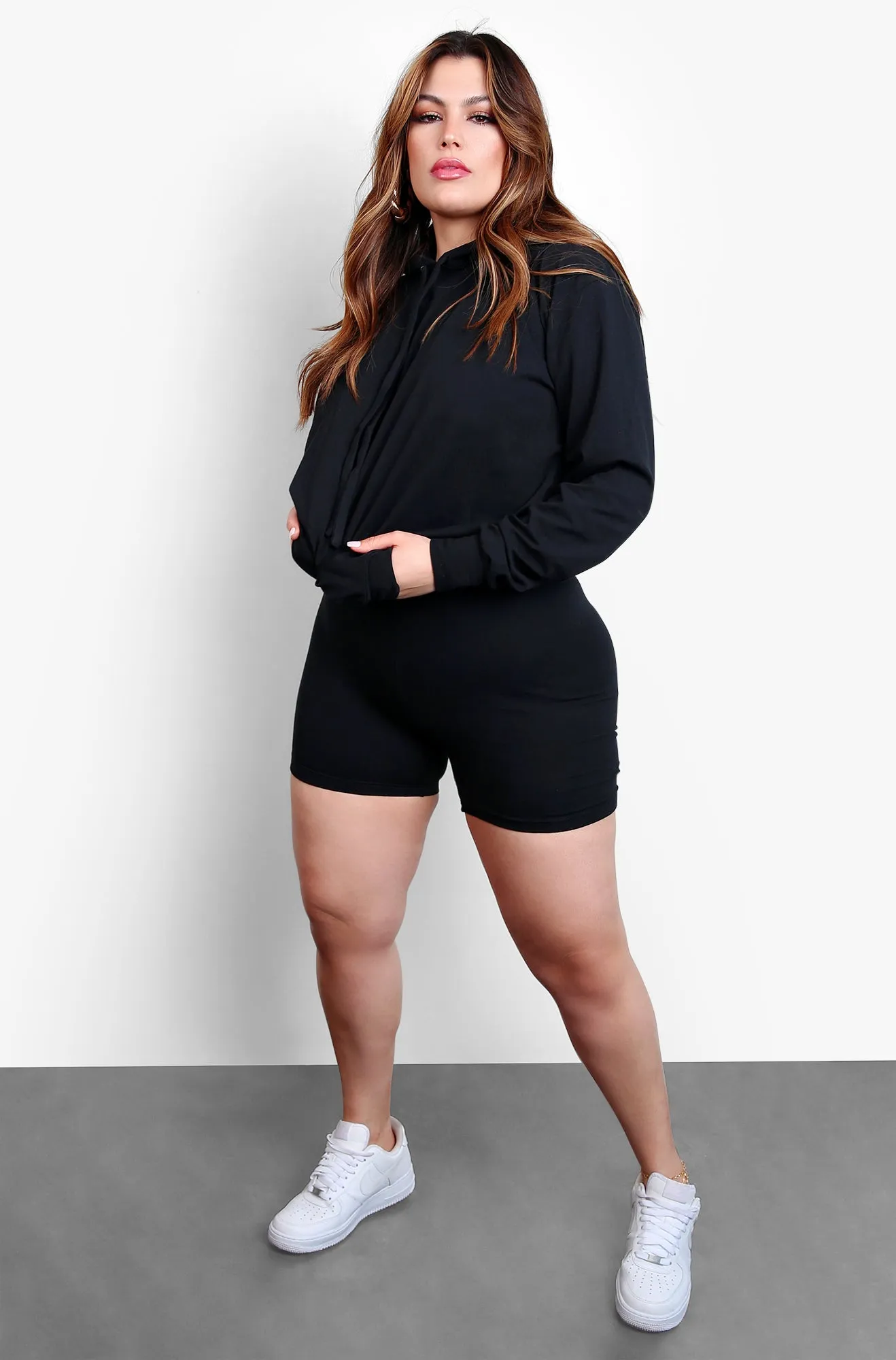 Sport Mode Hooded Sweatshirt & Shorts Set sold by Rebdolls