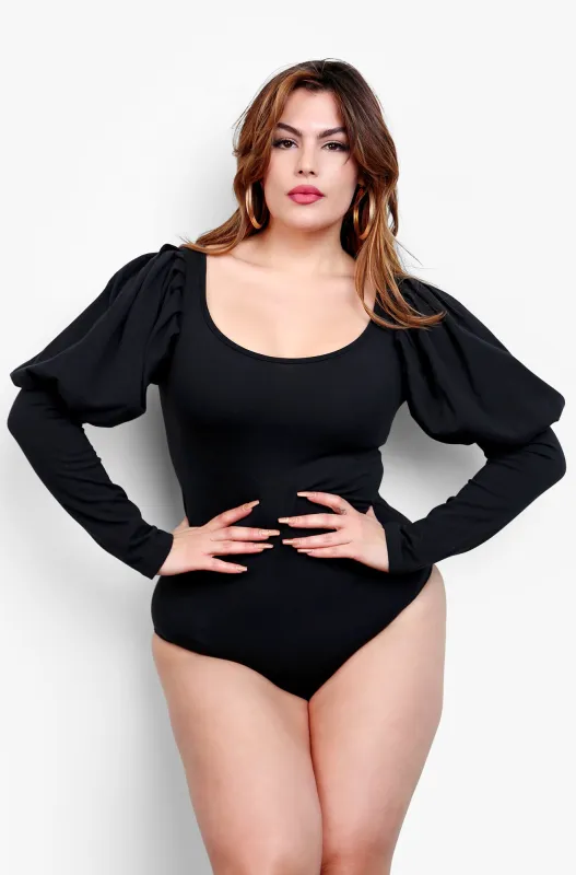 Old Times Puff Sleeve Bodysuit sold by Rebdolls
