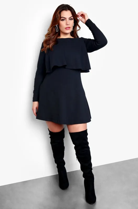 Back Off Ruffled A-Line Mini Dress sold by Rebdolls