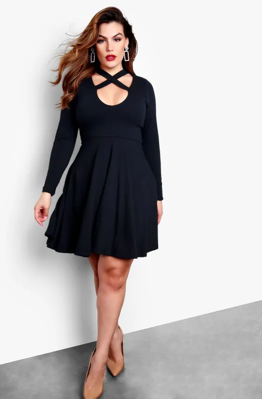 Wish You The Best Long Sleeve Skater Mini Dress sold by Rebdolls