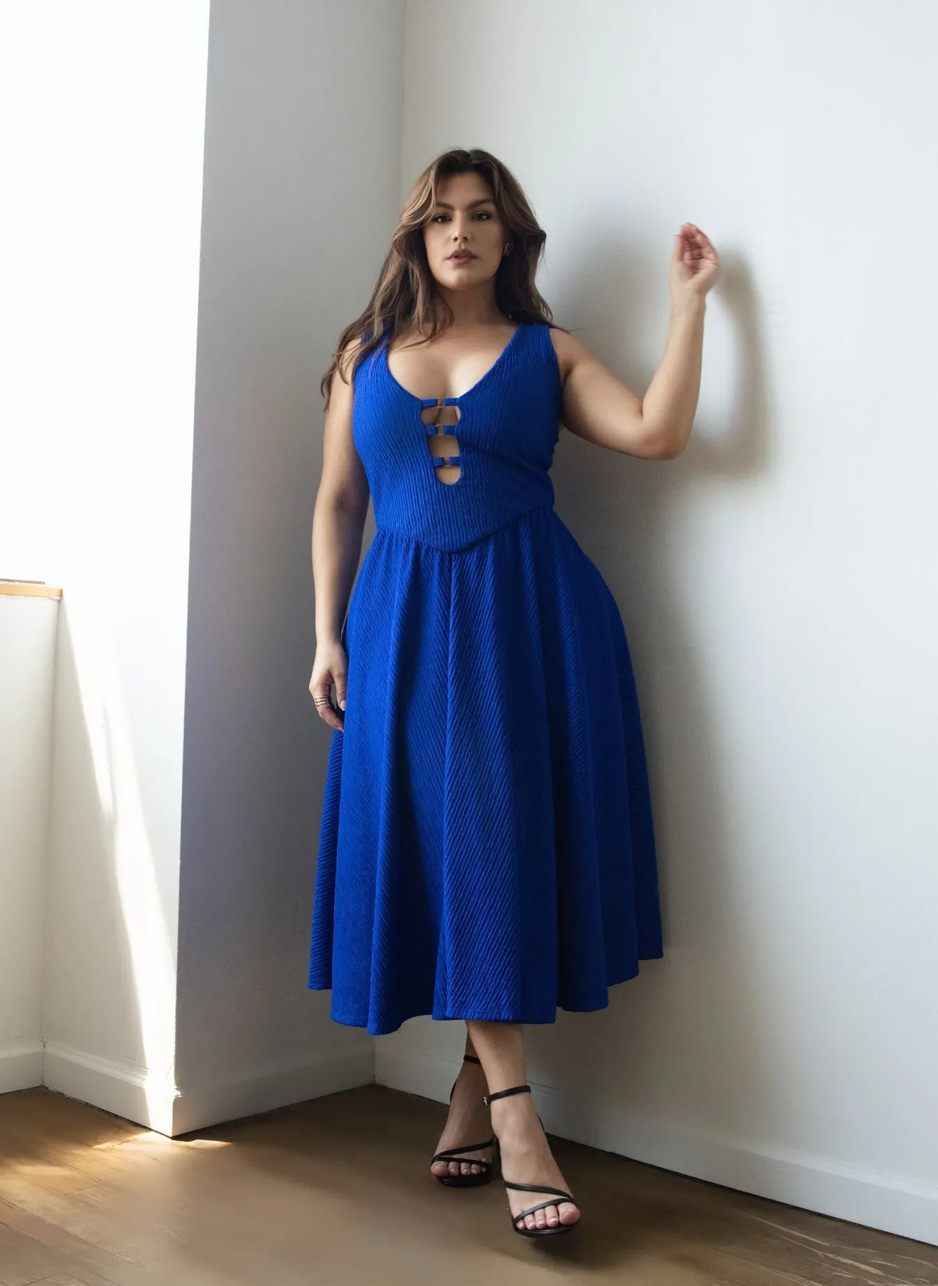 Nylah Dropped Waist Midi Dress sold by Rebdolls product image thumbnail 3